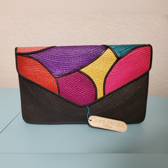 Cora Jacobs Retro Multi Color Clutch Purse - Picture 2 of 7